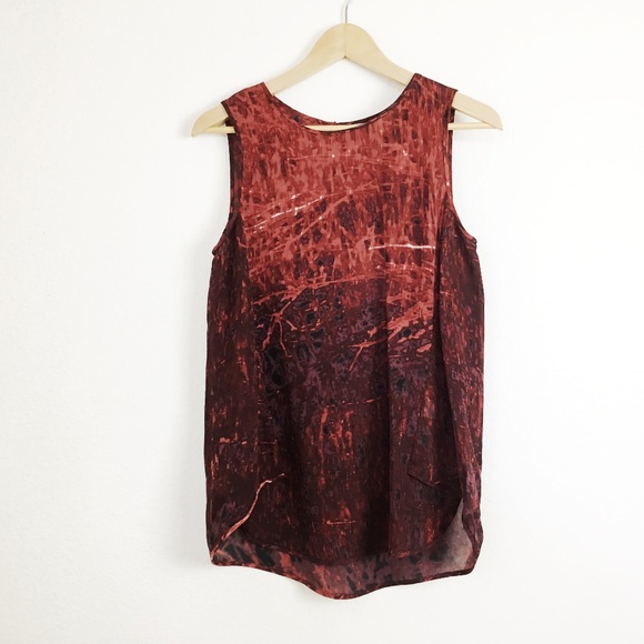 Halston Heritage Tops - HALSTON HERITAGE SILK PRINT TANK